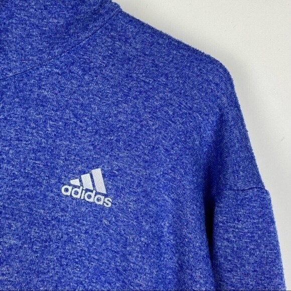 Adidas Running Sweater Womens Large Blue Hooded Sweatshirt Ladies Casual - Picture 5 of 12